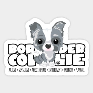 DGBigHeads - BorderCollie Merle Sticker